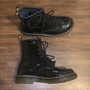Black shiny Doc Martins